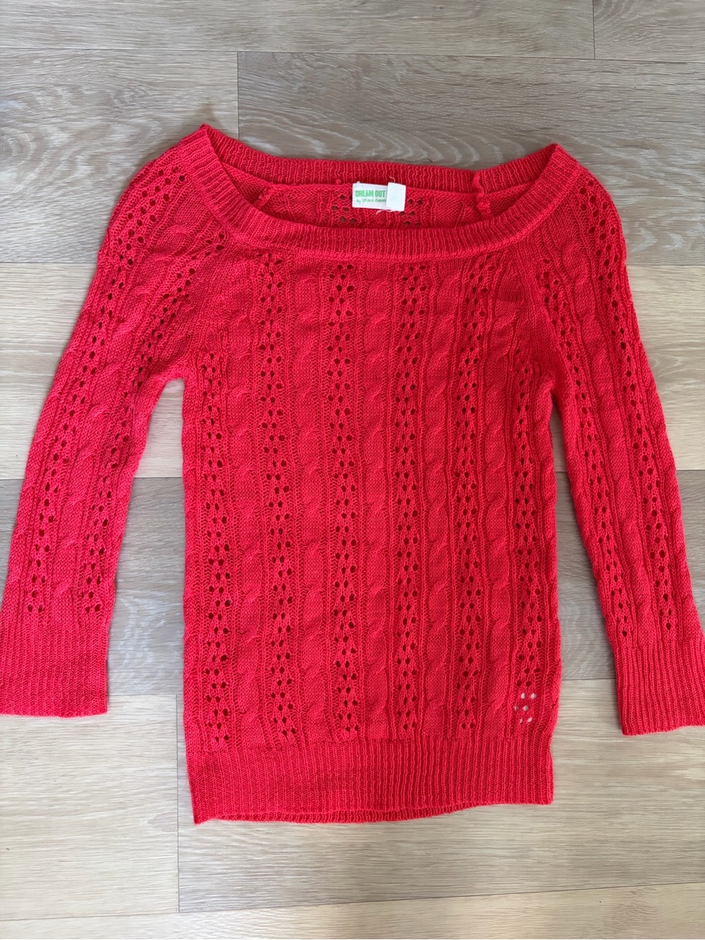 Dream Out Loud Red Open Knit Sweater Size M